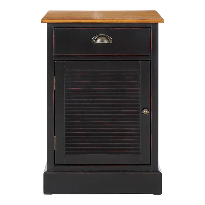 Premier Housewares Virginia Small Cabinet, 1 Drawer / 1 Door, Black