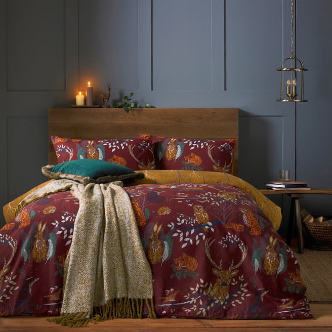 Furn Forest Fauna Double Duvet Cover Set, Rust