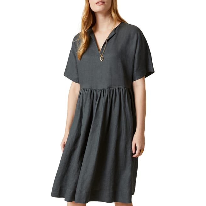 Jigsaw Slate Linen T-shirt Dress