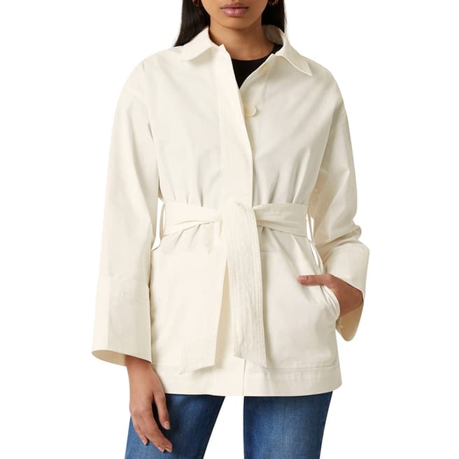 Jigsaw Off White Fine Drill Belted Jacket