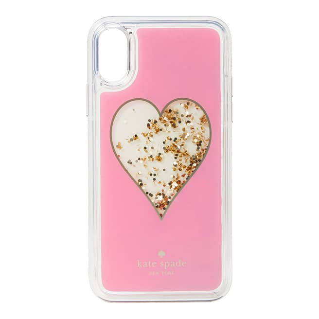 Kate Spade Heart Liquid Glitter iPhone XS Case