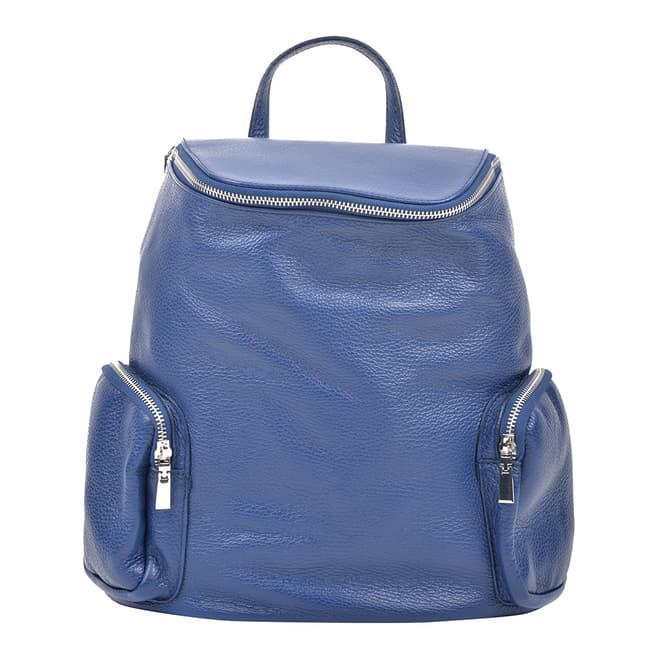 Luisa Vannini Blue Leather Backpack