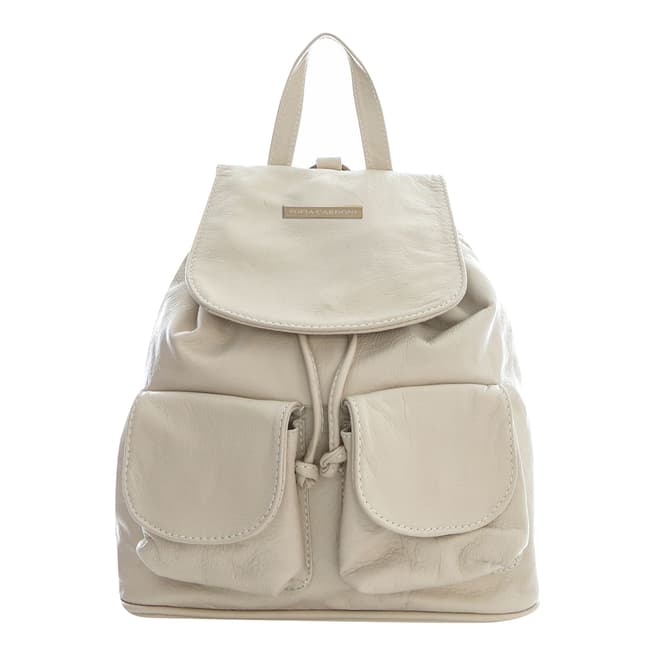 Sofia Cardoni Beige Leather Backpack