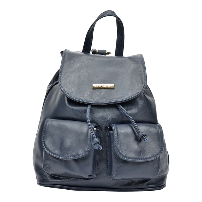 Sofia Cardoni Navy Leather Backpack
