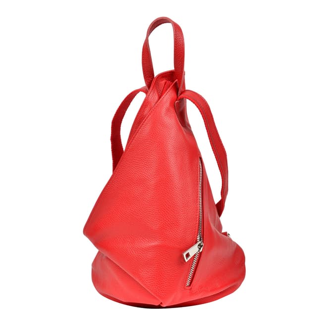 Isabella Rhea Red Leather Backpack