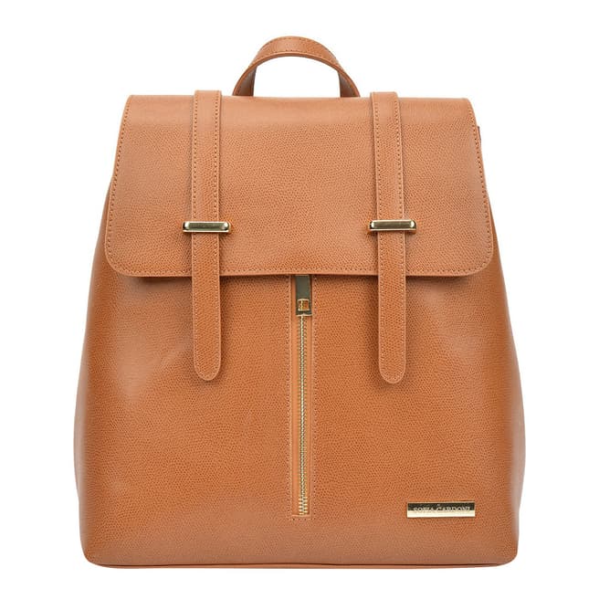 Sofia Cardoni Cognac Leather Backpack