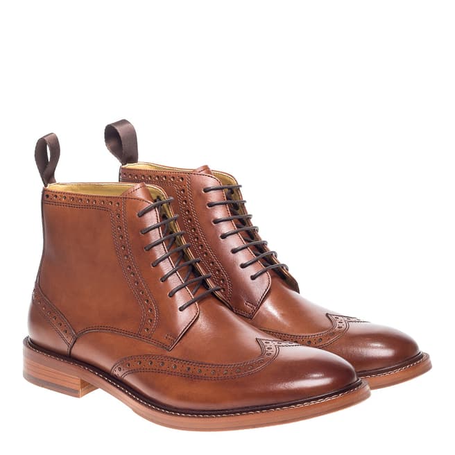 Steptronic Cognac Bicester Lace Up Brogue Boots