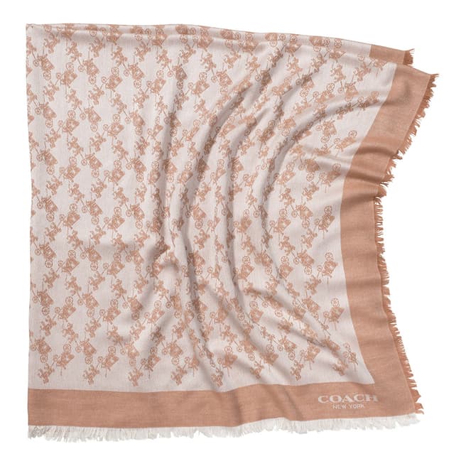 Coach Camel Horse and Carriage Oversized Square Scarf