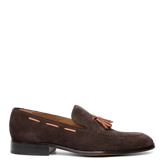 Chapman & Moore Chocolate Suede Leather Tassel Loafers