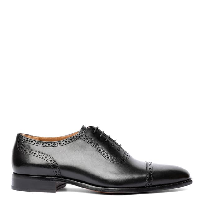 Chapman & Moore Black Semibrogue Leather Shoes