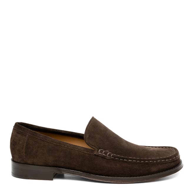 Chapman & Moore Chocolate Plain Suede Leather Moc Loafers