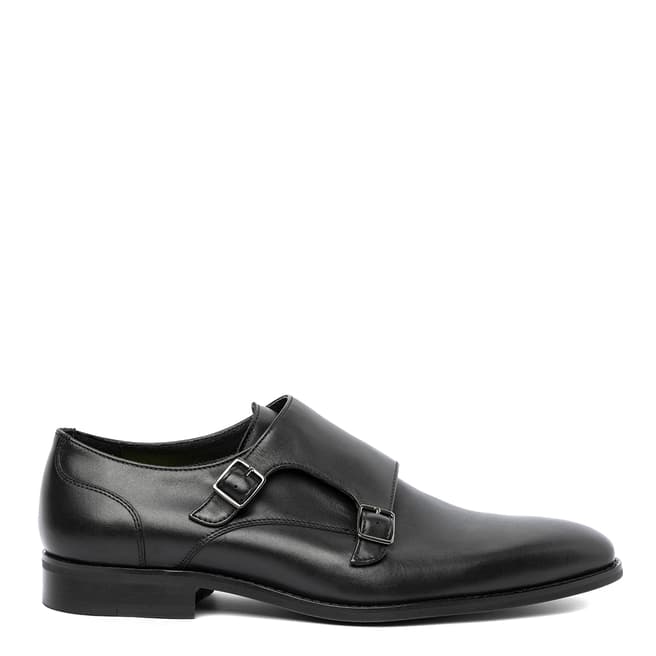 Chapman & Moore Black Double Monk Leather Shoes
