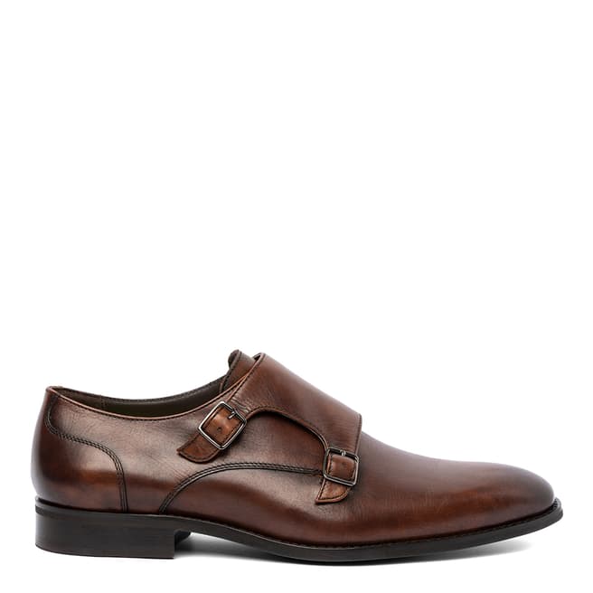 Chapman & Moore Mahogany Brown Double Monk Leather Shoes