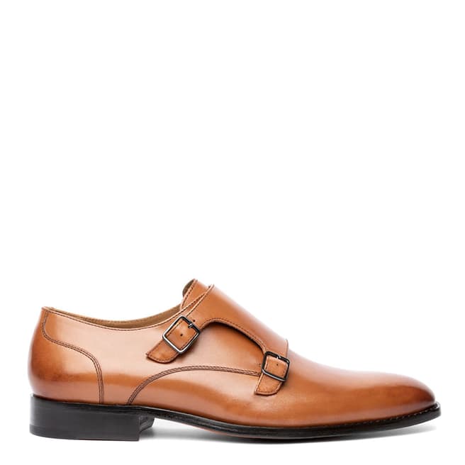 Chapman & Moore Tan Double Monk Leather Shoes