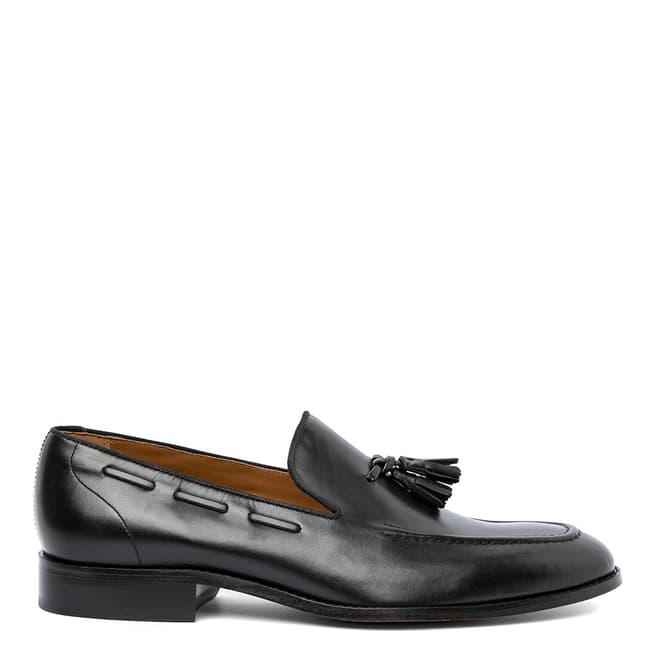 Chapman & Moore Black Leather Tassel Loafers