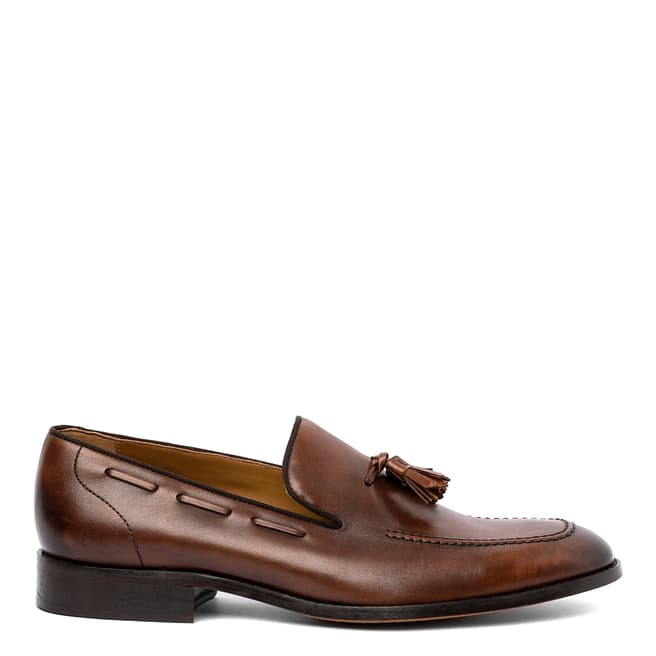 Chapman & Moore Chocolate Leather Tassel Loafers
