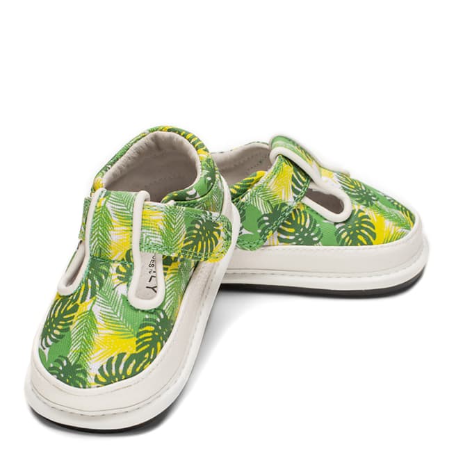Jack & Lily Green/Yellow Tropical Kai T-Strap Shoes