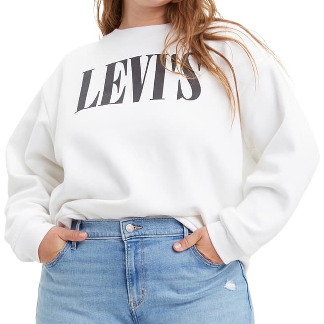 Levi's White Diana Logo Plus Size Jumper