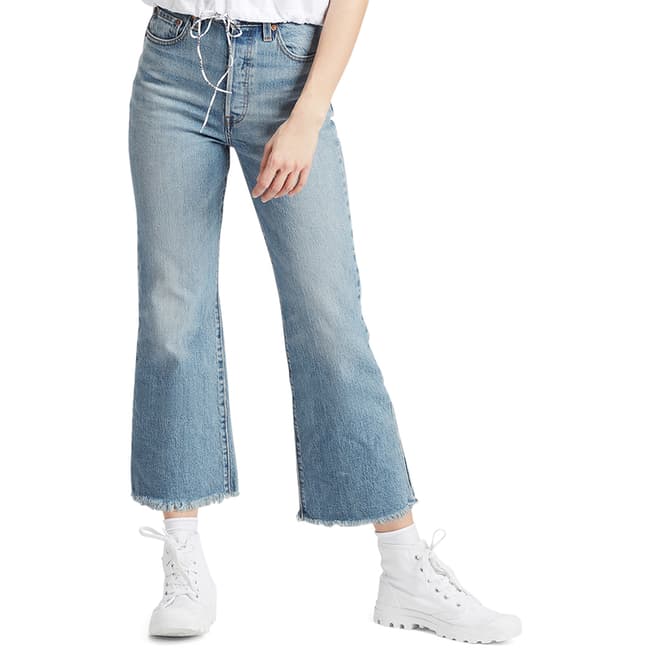 Levi's Blue Ribcage Crop Flare Stretch Jeans