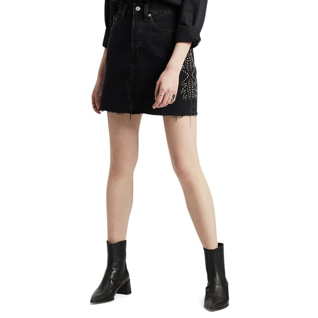 Levi's Black Decon Iconic Stud Denim Skirt