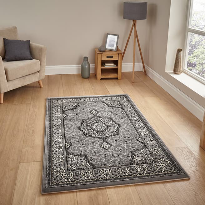 Think Rugs Silver Heritage Rug 80x140cm