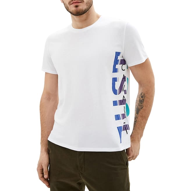 Just Cavalli White Side Logo Cotton T-Shirt