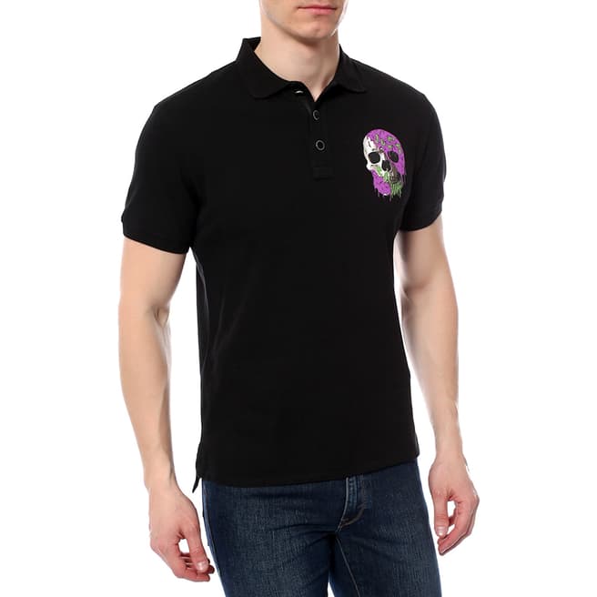 Just Cavalli Black Skull Polo Shirt