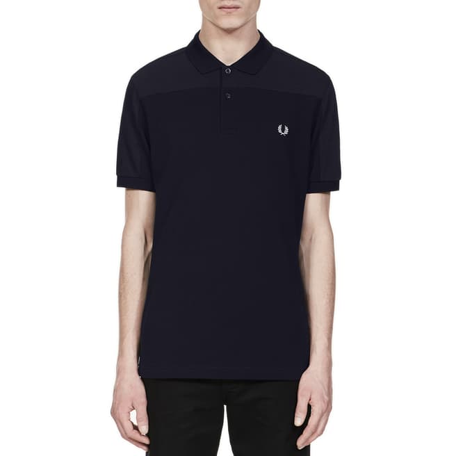 Fred Perry Navy Tonal Panel Polo Shirt