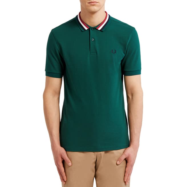 Fred Perry Green Bomber Stripe Polo Shirt