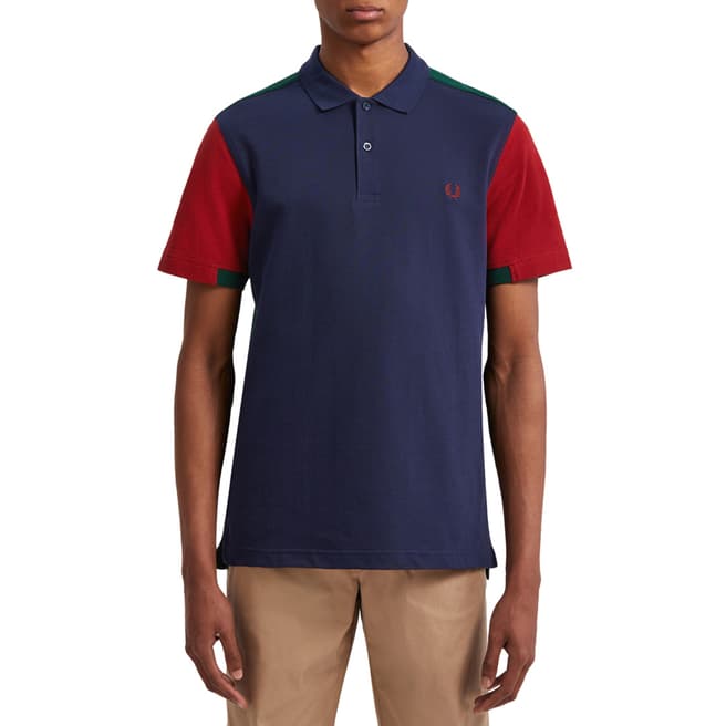 Fred Perry Navy Bold Cuff Polo Shirt