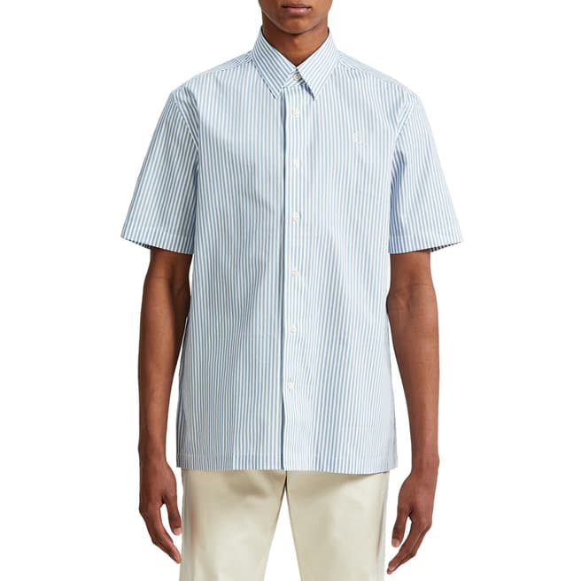 Fred Perry Blue Vertical Stripe Short Sleeve Shirt