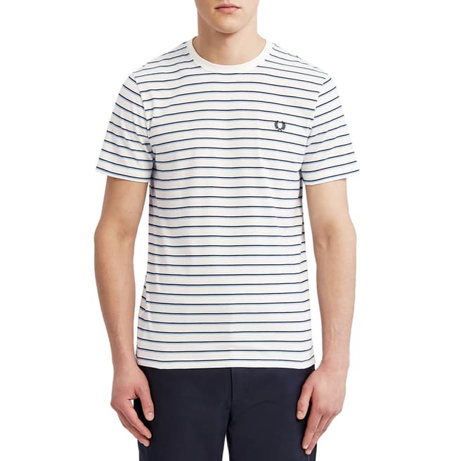 Fred Perry White Fine Stripe T-Shirt