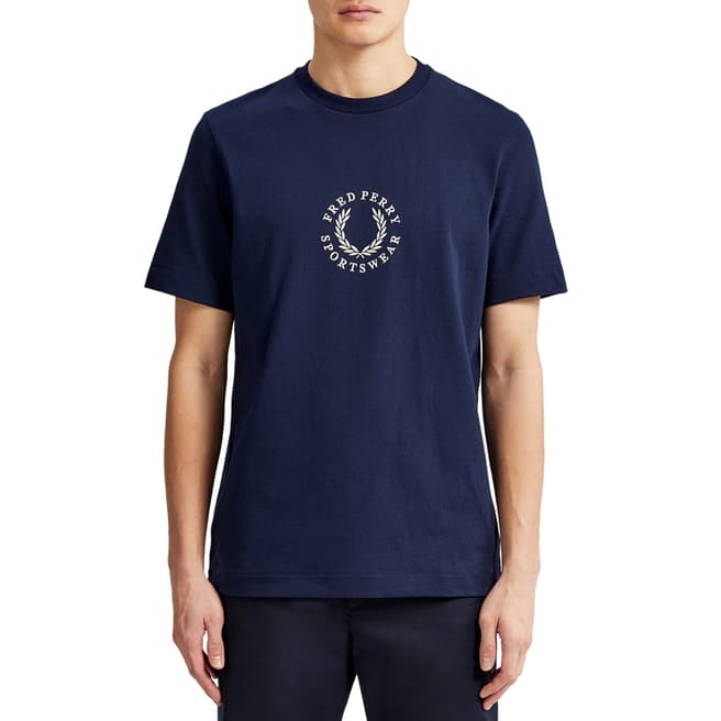 Fred Perry Navy Circular Embroidered T-Shirt