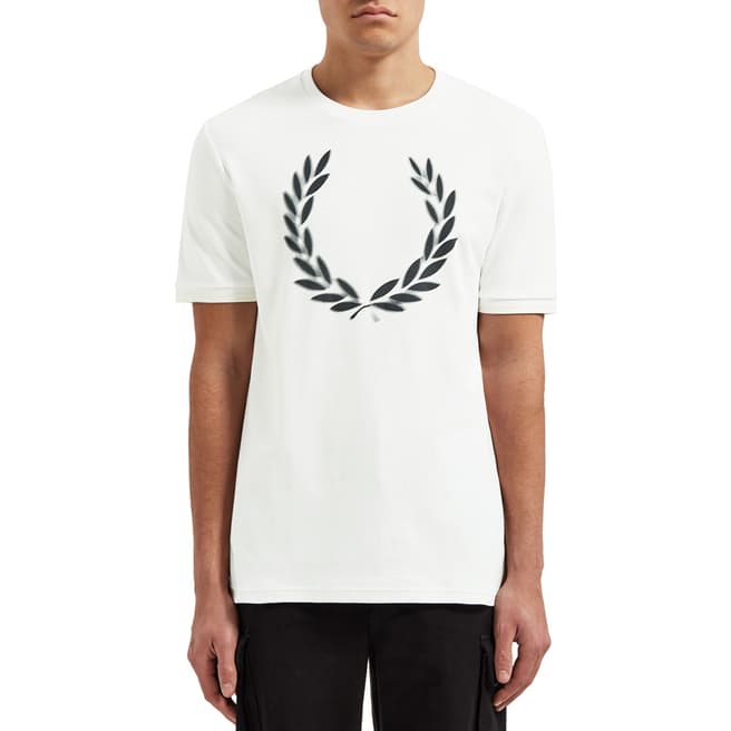 Fred Perry White Blurred Laurel Wreath T-Shirt