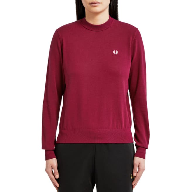 Fred Perry Red Crew Jumper