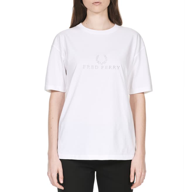 Fred Perry White FP Embroidered T-Shirt