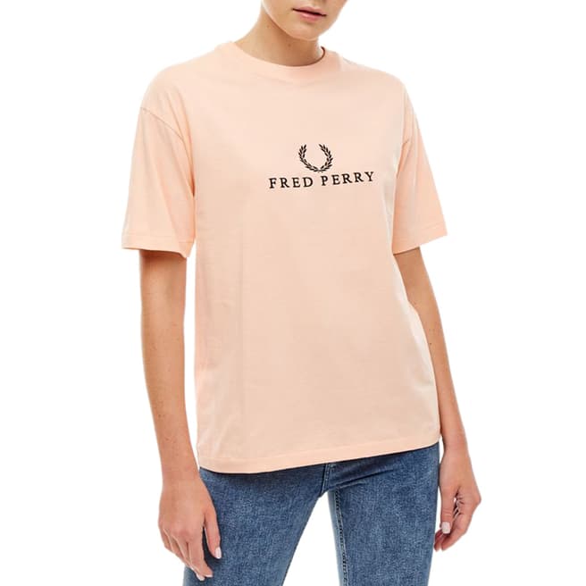Fred Perry Pink Embroidered T-Shirt