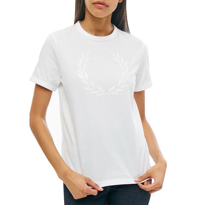 Fred Perry White Laurel Wreath Print T-Shirt