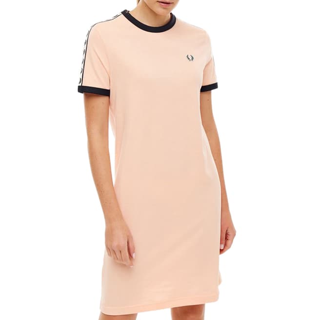 Fred Perry Pink Taped Ringer T-Shirt Dress