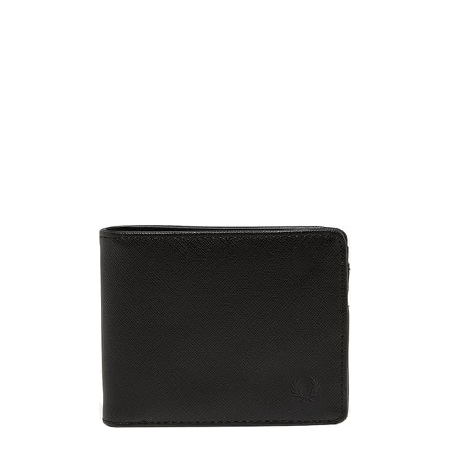 Fred Perry Black Saffiano Billfold Wallet