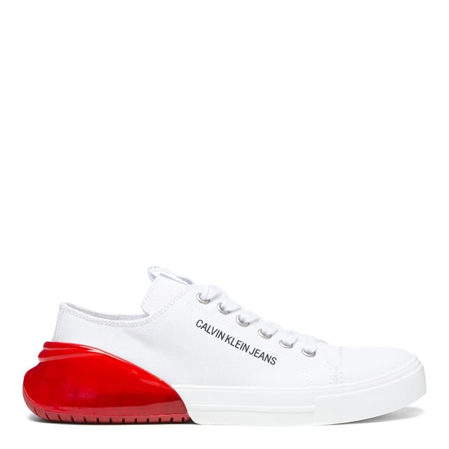 Calvin Klein Jeans White & Red Myrtie Low Top Trainers