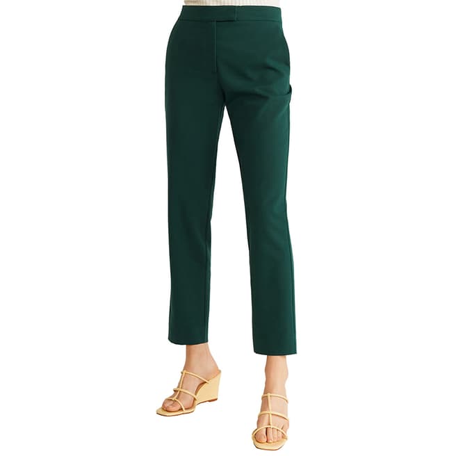 Mango Green Straight Suit Trousers