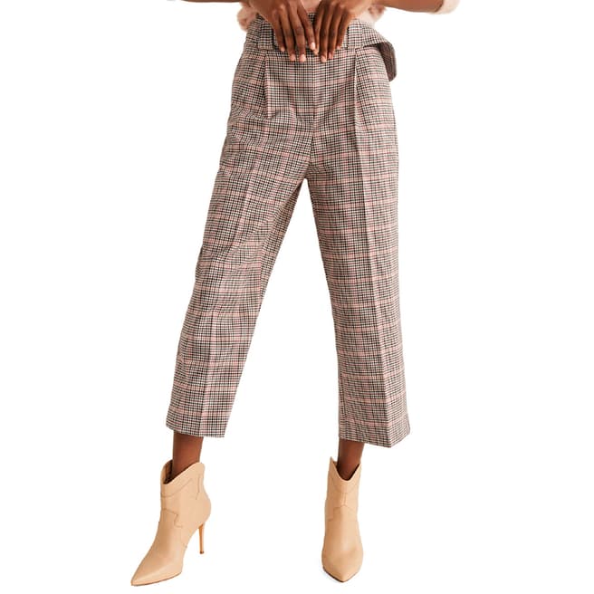 Mango Pink Houndstooth Trousers