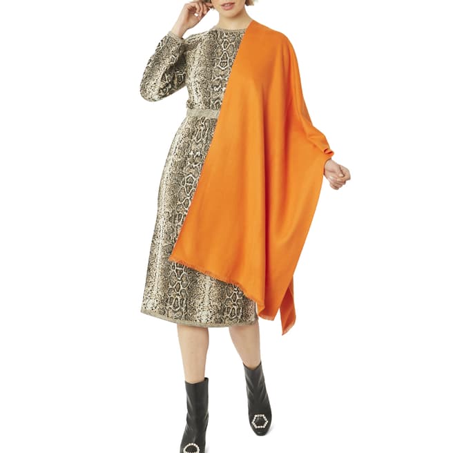 JayLey Collection Orange Cashmere/Silk Blend Pashmina