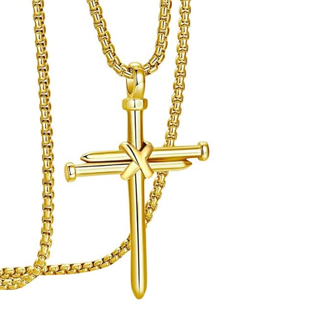 Stephen Oliver Gold Plated Cross Pendant Necklace