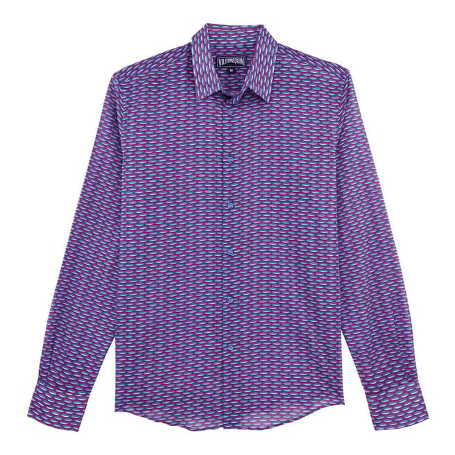 Vilebrequin Purple Marbella Cotton Shirt