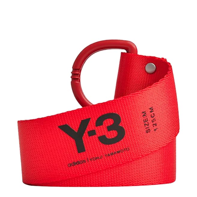 Y-3 Red D Ring Buckle Belt