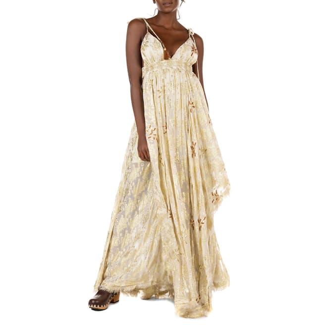 Free People Gold Meredith Maxi Dress