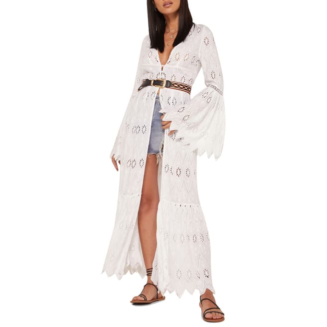 Free People White Sweetwater Duster