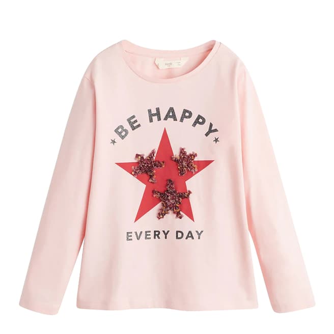 Mango Girl's Pink Embossed Design T-Shirt